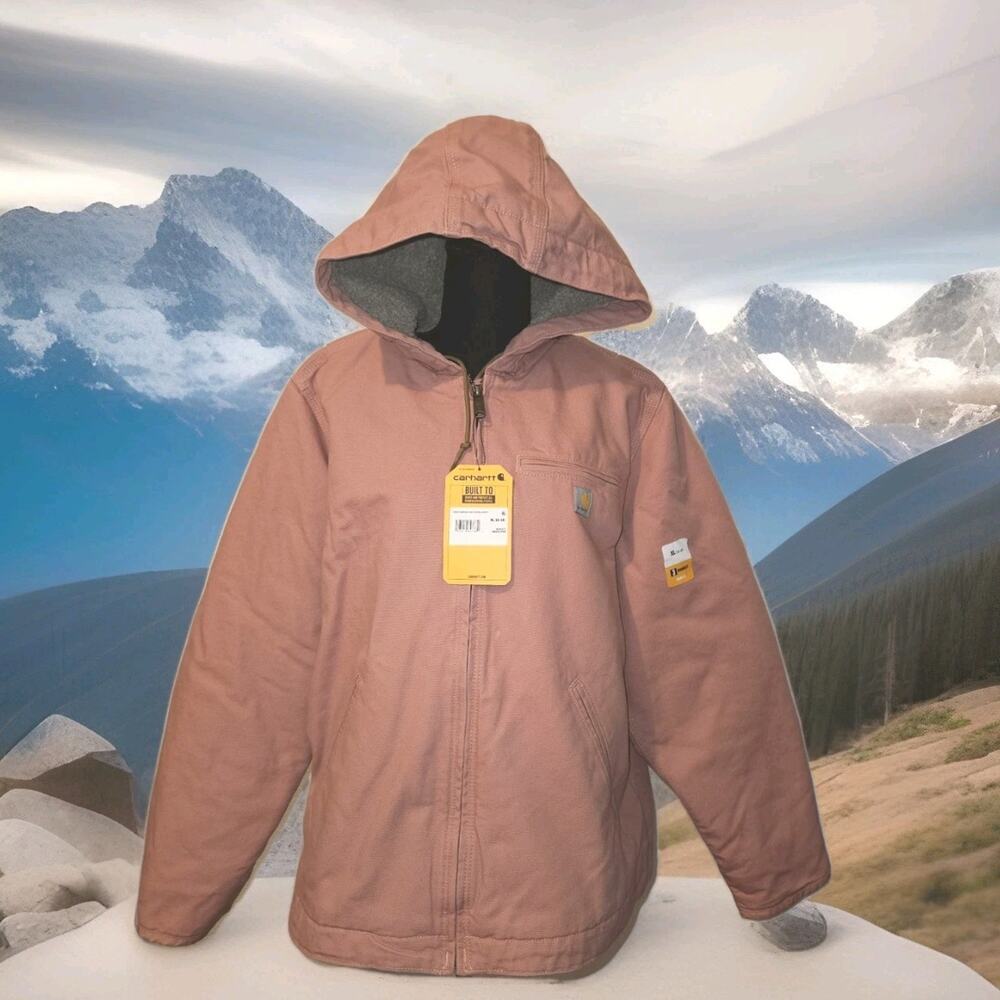 NWT! Carhartt Sierra Pink Rose Tint Jacket Sherpa Lined Womens XL (16-18)